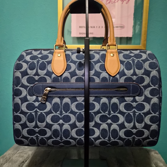 COACH LARGE DENIM ROWAN - Picture 3 of 16